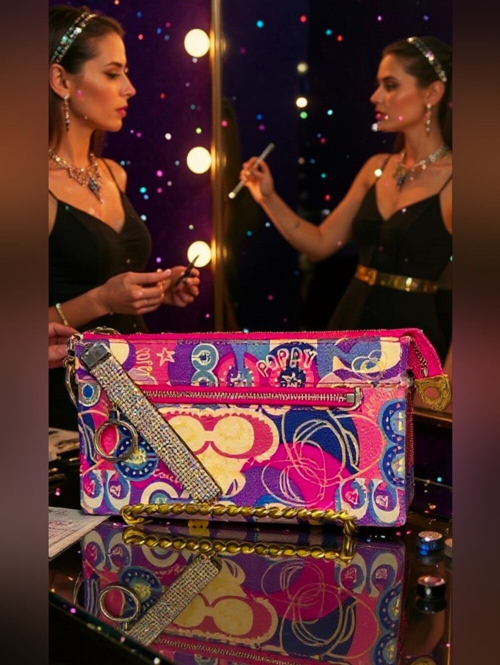 Coach Poppy Pop C Signature Graffiti Universal Pouch/Wristlet From Early 2010's